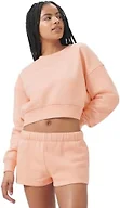 Florence by millsWomensCozy Crush Cropped Pullover SweatshirtSoft PeachMedium