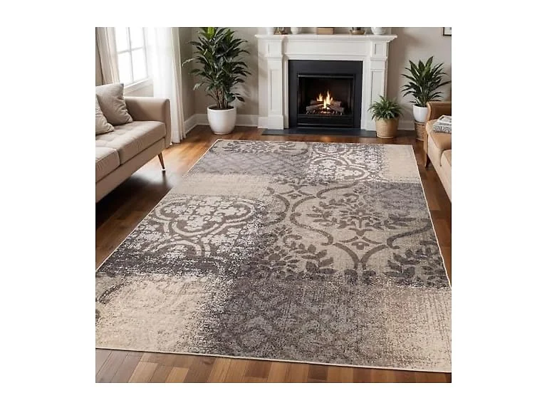 Superior Distressed Abstract Damask Indoor Area Rug (Your Choice)