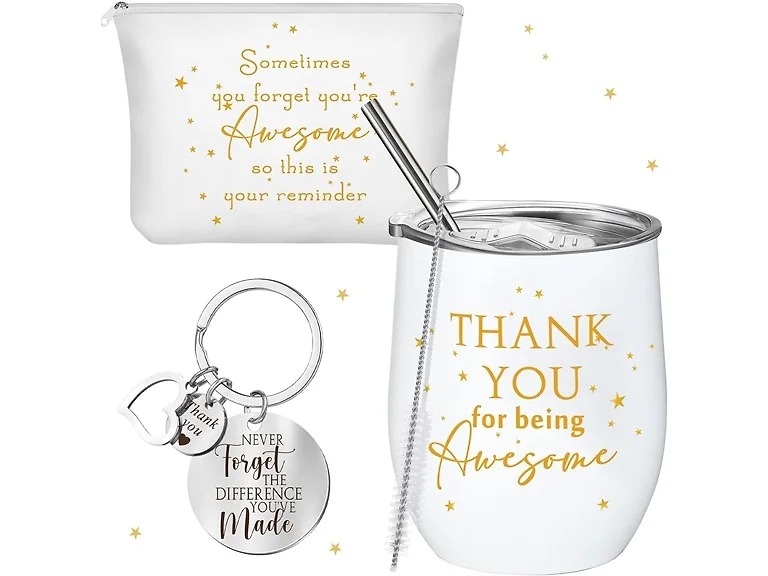 3PC Thank You Gift Mug, Keychain & Bag 