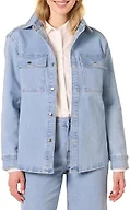 Amazon Essentials Women's Oversized Heavyweight Denim Shirt Jacket, Relaxed Fit, Light Wash, X-Small