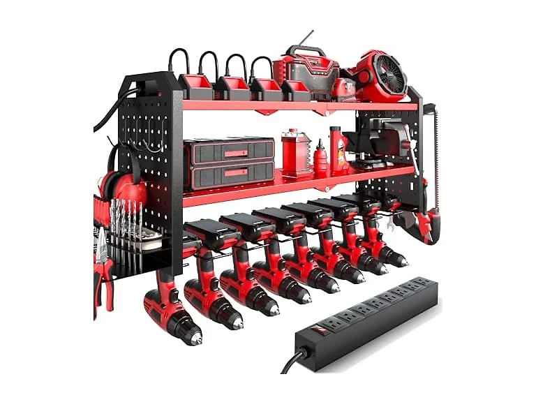 Power Tool Organizer with Charging Station 