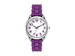 Bisley Women Watch Purple Silicone Strap Arabic Dial Easy to Read Watch