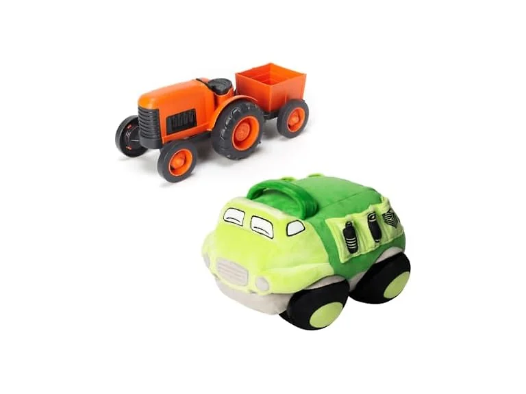 Green Toys Recycle Truck Plush & Tractor Bundle