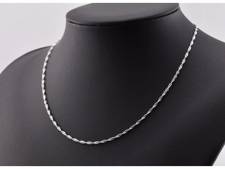 Sterling 22" or 24" Spiral Singapore Chain