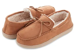 Floopi FLOOPI-701-CHT-S S Mens Moccasin Slipper with B