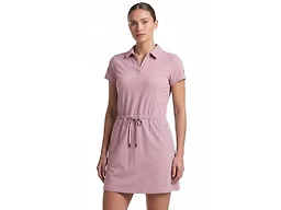 Spyder Womens Collared Stretch Short Sleeve Knit Dress, Mauve Rose, Medium