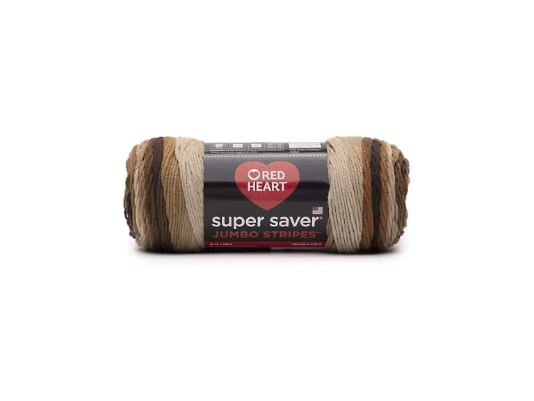 Red Heart Super Saver Jumbo Yarn- Latte Stripe