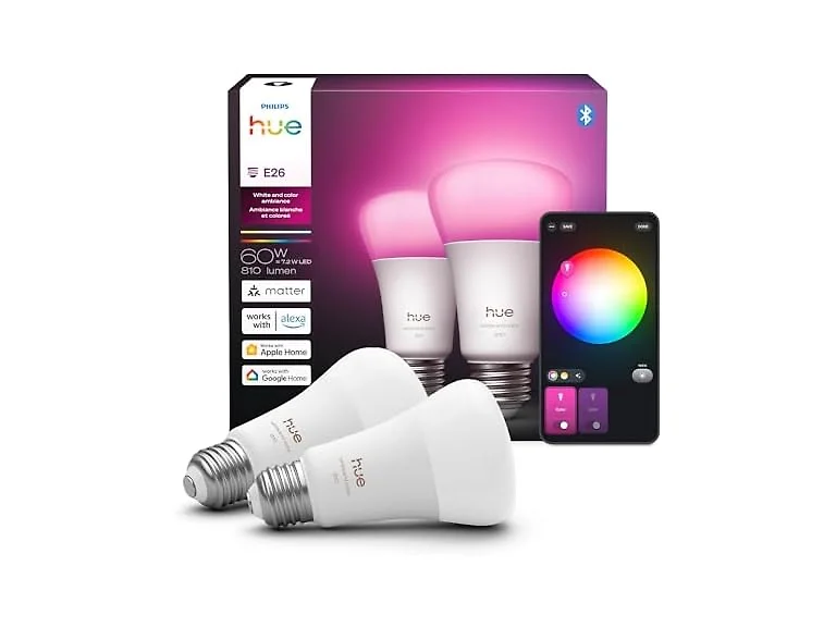 Philips Hue Smart LED A19 Bulb 2-Pack