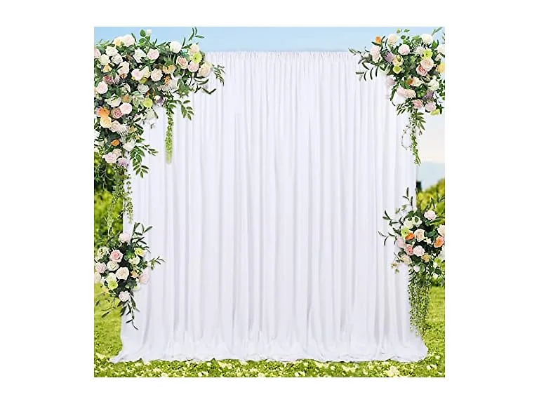 B-COOL White Backdrop Curtains 5ft x 8ft 2pk