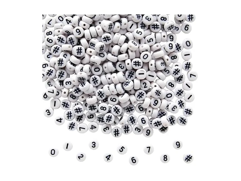 Fun Express Assorted White Round Plastic Beads