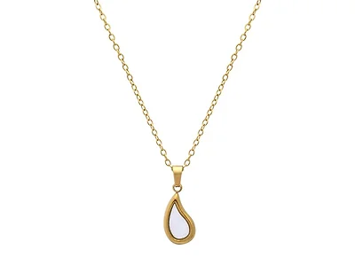 18K Gold Teardrop & Mother of Pearl