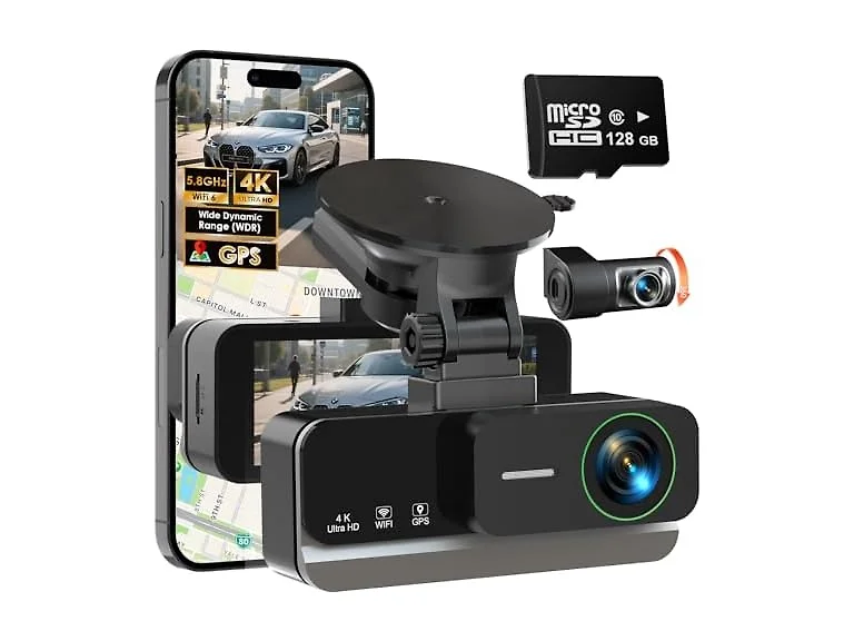 Nymzview 4K+4K Dash Cam Front Rear GPS