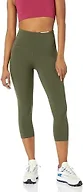 Amazon Essentials Women's High Waisted Active Sculpt Cropped Workout Exercise Capri Leggings, Olive, X-Small
