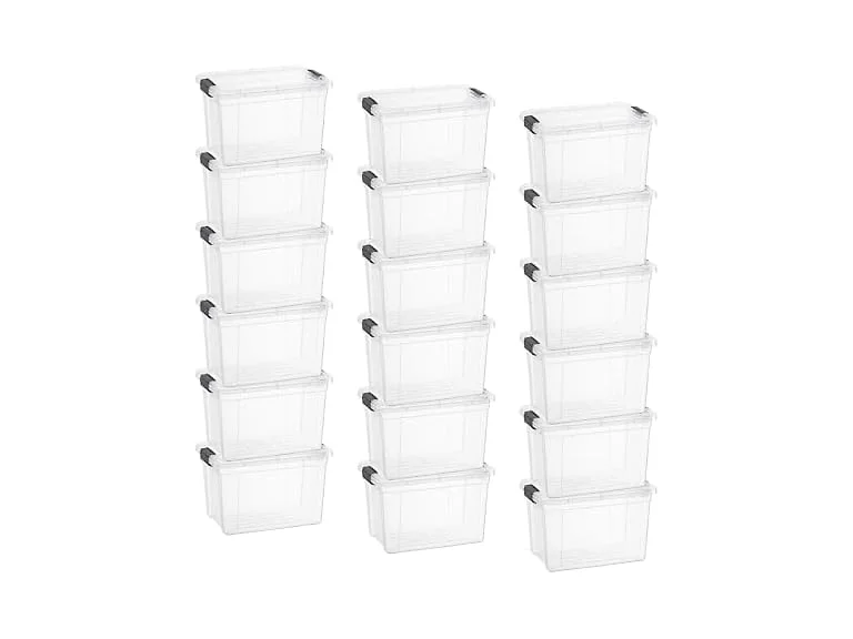 Superio Clear Storage Box with Lid, 8.75 16 PK
