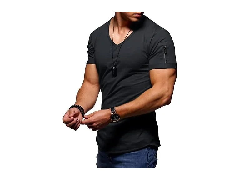 Gubidiao Men (4XL) V Neck Muscle Athletic Gym Top