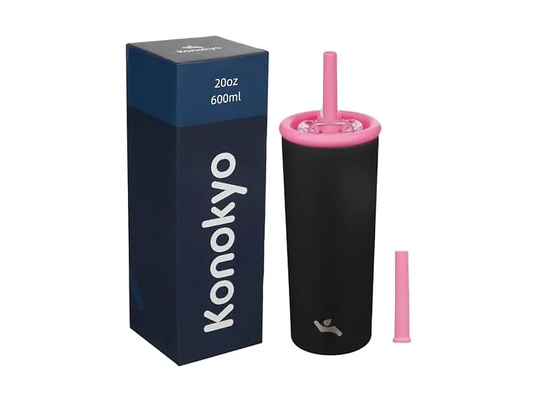 Konokyo 20oz Insulated Lid Straw Tumbler