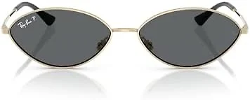 Ray-Ban RB3757 921381 56 56-15-145 Ray-Ban Rb3757 Kai Oval Sunglasses Pale Gold /Dark Grey Polrarized