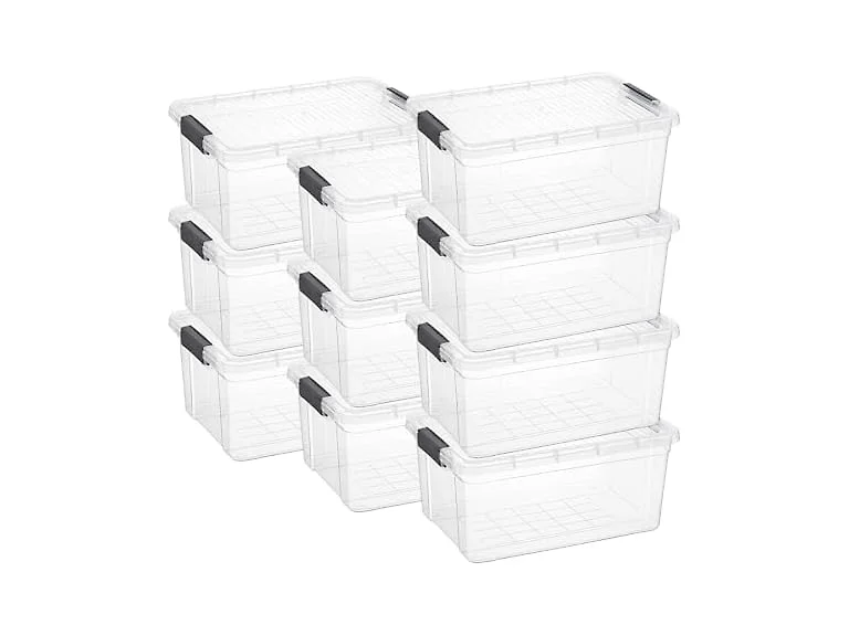 Superio Clear Storage Box with Lid, 36 Quart 10 Pack
