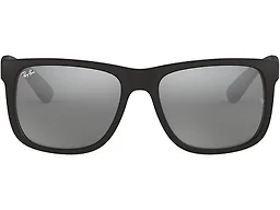 Ray-Ban RB4165 622/6G 51 51-16-145 Ray-Ban RB4165 Justin Classic Square Sunglasses  Rubber Black/GREY MIRROR SILVER POLICARBONATE STANDARD