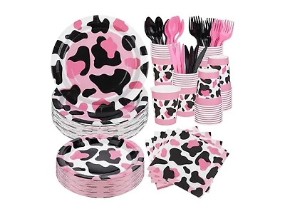 350 Pieces Pink Cow Print Party