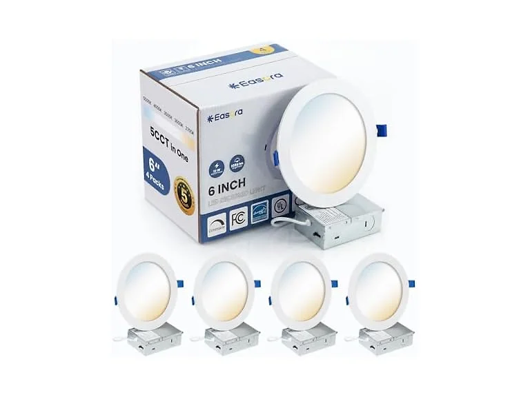 6" Recessed Lights 4 Pack 2700K-5000K