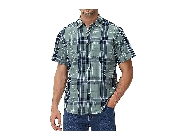 Mcedar Men (M) Slim Button Down Shirts Short Shirt