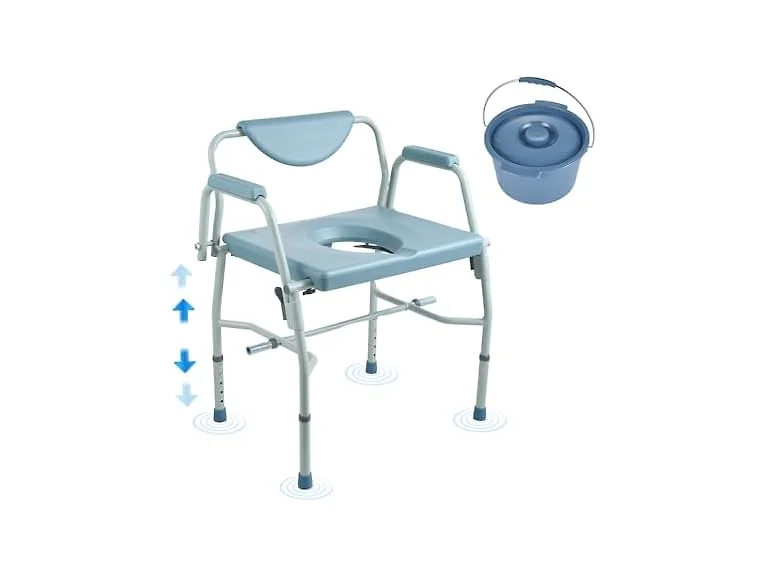 Commode Chair, Bedside Commode with Drop-Down