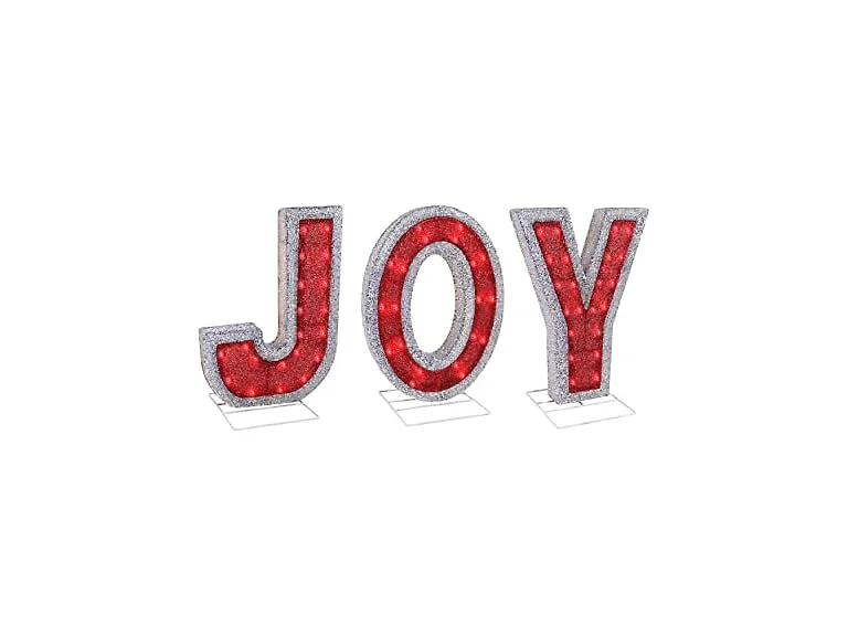 Top Treasures 18.5in Joy Nativity Decoration Red, Set of 3