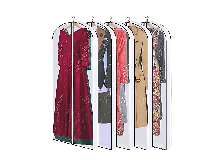 Clear Garment Bags for Hanging Clothes 5pk