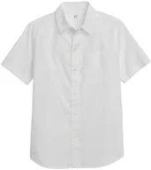 GAP Boys' Short Sleeve Poplin Shirt, Optic White, X-Large
