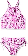 Kanu Surf Girls, Daisy UPF 50 Beach Sport Halter Tankini 2-Piece Swimsuit, Groovy Pink, 2T