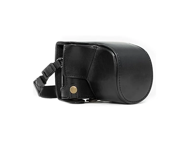 MegaGear Ever Ready Leather Camera Case and Strap (Black)