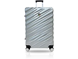 TUCCI Italy STORTO 28" Large Spinner Wheel Luggage Suitcase, Silver