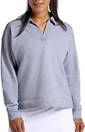HEAD Women’s Polo Crewneck Sweatshirt, Relaxed Fit, Heavyweight Material, Grey Heather, Large