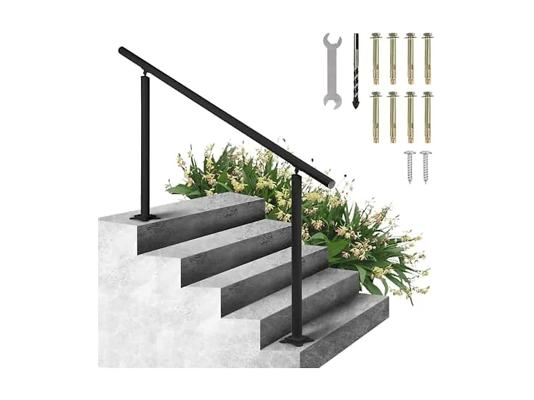 Outdoor Stair Railing Kit, 5 FT Handrails 0-5