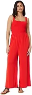 Amazon Essentials Women's Square Neck Wide Leg Sleeveless Jumpsuit, Bright Poppy Red, X-Large