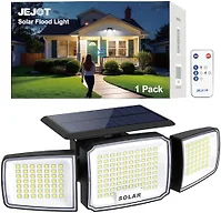 JEJOT Solar Security Light Outdoor, 3000LM Motion Sensor Flood Light