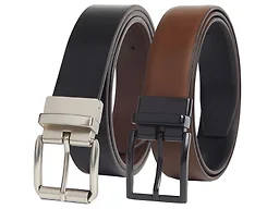 Giorgio Brutini CB-GB-2-PK-8050-35-REV-8060-32-REV-M M (32-36) G.B. Casual Reversible Leather Belt (2-Pack) - Black/Brown Reversible & Black/Cognac Brown Reversible