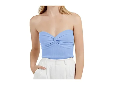 Missactiver Women (S) Twist Knit Top Baby Blue