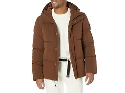 Amazon Essentials Men's Mid-Length Hooded Puffer Coat (Available in Big & Tall), Deep Brown, 5X-Large Big