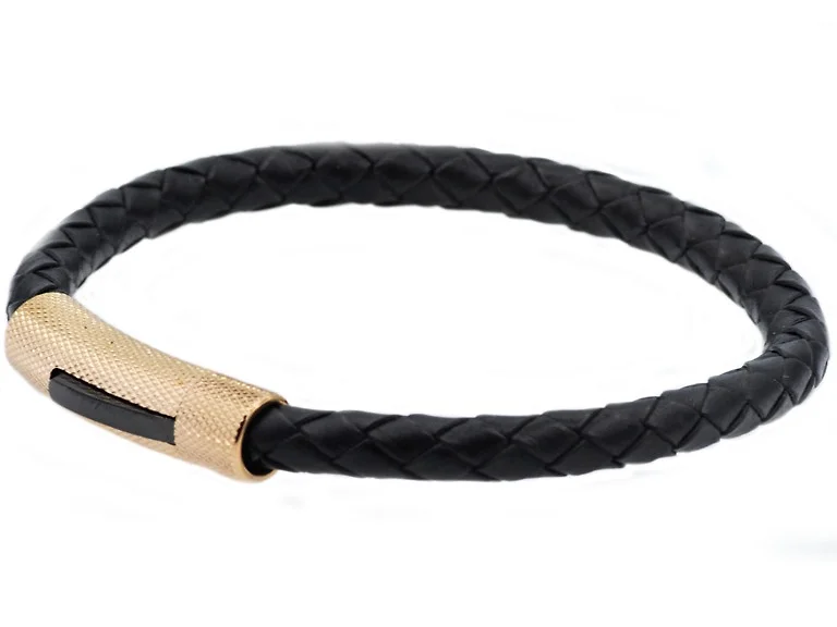 Black Genuine Leather Bracelet