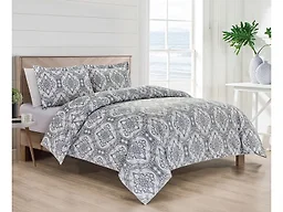 Bibb Home 1461 King 4 Piece Printed Duvet Down Comforter S