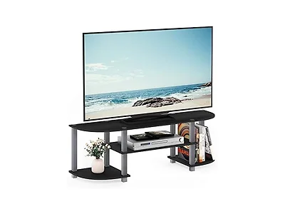 Furinno Entertainment Center, Black/Grey
