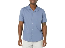 Amazon Essentials Men's Vacation Cotton Button-Down Short Sleeve Resort Shirt, Washed Blue, X-Large