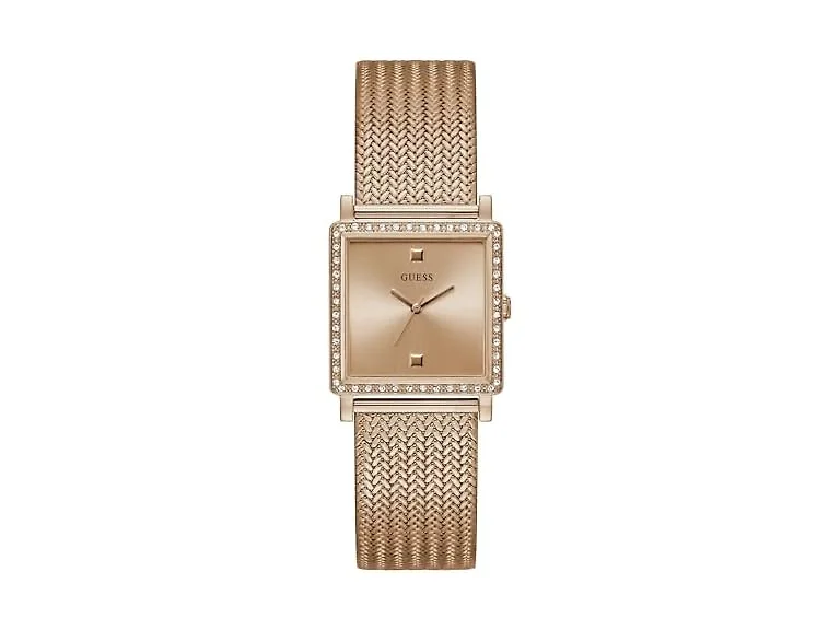 GUESS Women's 28mm Rose Gold Mesh Watch