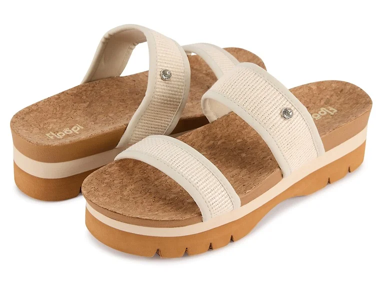 Floopi Womens Ribbed Knit Wedge Slide