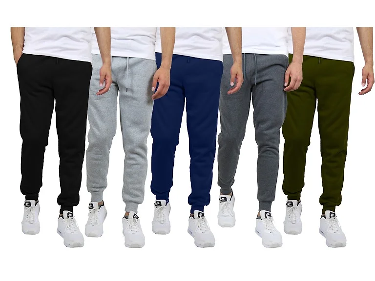 3Pk Mens Fleece-Lined Classic Joggers