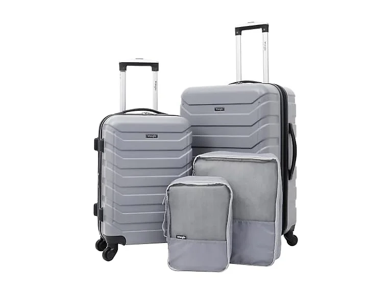 Wrangler 4 Piece Miami Luggage and Packing Cubes Set