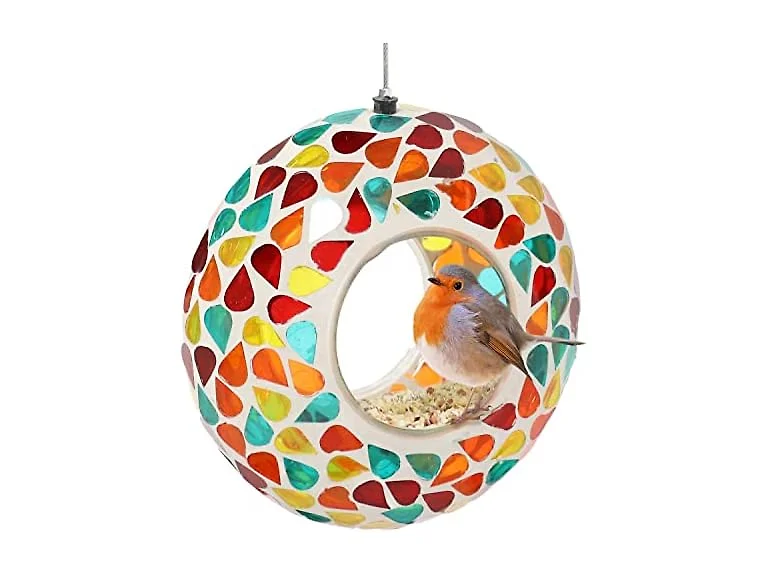 Sunnydaze 6-Inch Confetti Mosaic Bird Feeder