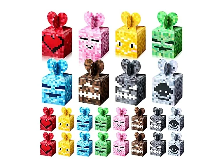 24 Pieces Pixels Miner party favor Boxes